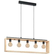 Famborough Steel & Rubberwood 5 Light Pendant